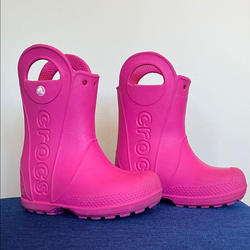 CROCS Kids Pink Rain Boots
